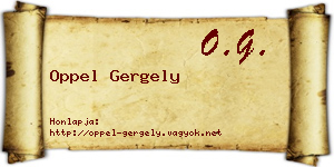 Oppel Gergely névjegykártya